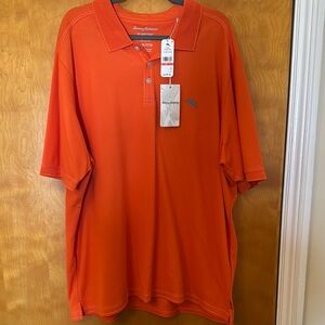 Tommy Bahama Orange Polo Shirt with Teal Logo